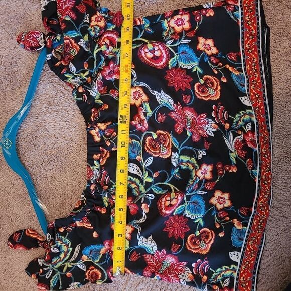 Black Bold Floral Off Shoulder Blouse (NWT) - Picture 10 of 12